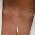 Layered Bar Pendant Necklace - Gold or Silver Three-Layer Style - Twice The Charm Boutique