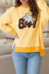 Halloween Ghost Long Sleeve Top - Sequin BOO Split Hem - Twice The Charm Boutique