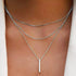 Layered Bar Pendant Necklace - Gold or Silver Three-Layer Style - Twice The Charm Boutique