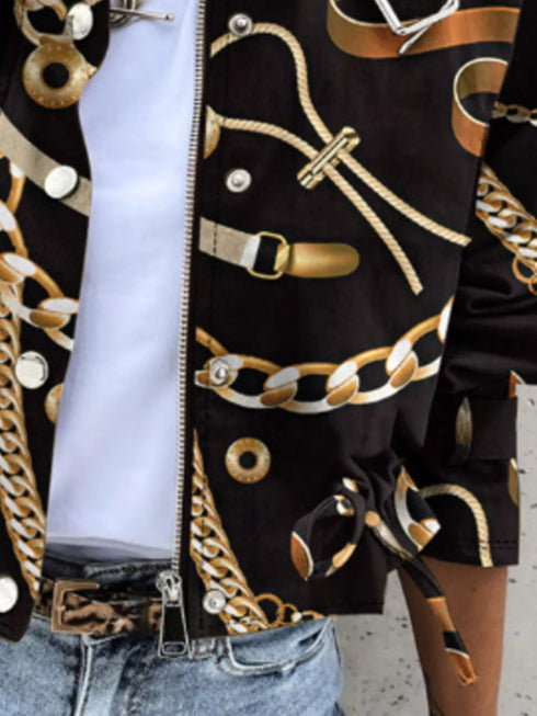 Women's cropped drawstring jacket with pockets