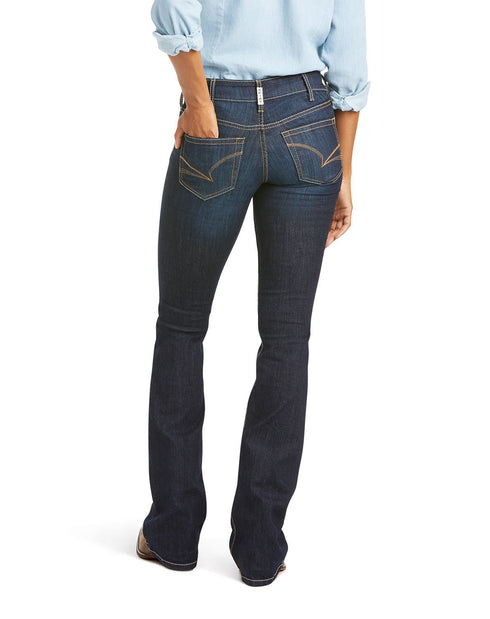 Back view of Ariat Jocelyn bootcut jeans showing stitched patch pockets