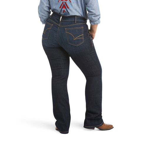 Back view of Ariat Jocelyn jeans showing curved pocket stitching and bootcut hems