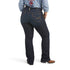 Back view of Ariat Jocelyn jeans showing curved pocket stitching and bootcut hems