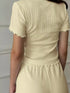 Ribbed Lounge Set - Lettuce Edge Top & Shorts - Twice The Charm Boutique