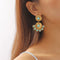 Artificial turquoise gold-plated dangle earrings — product image 1