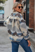 Women's printed collared button front jacket