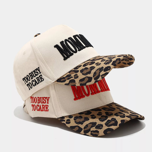 Leopard Baseball Cap - Embroidered Slogan Cotton Hat - Twice The Charm Boutique