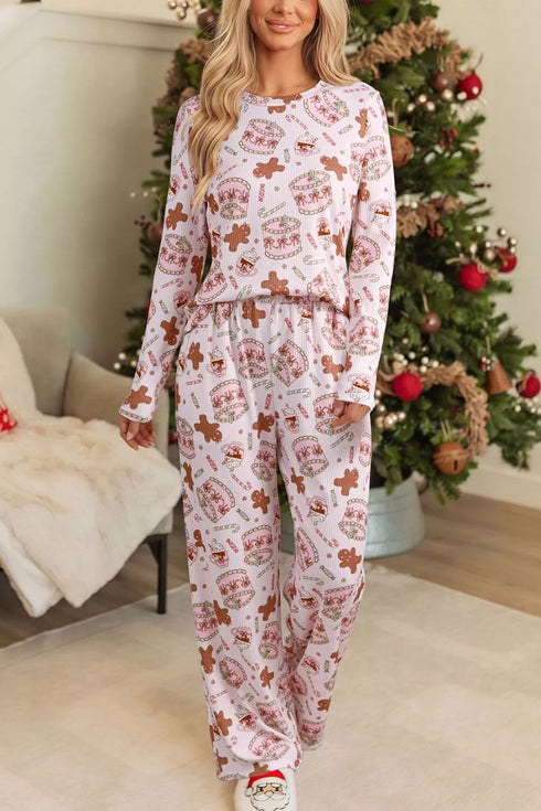 Christmas Pajama Set - Abstract Print & Long Sleeves - Twice The Charm Boutique