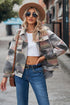 Women's printed collared button front jacket