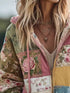 Dusty pink plus size floral zip up sweatshirt with pockets