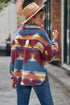 Women's printed collared button front jacket