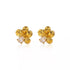 Pair of flower stud earrings with clear zircon accents on white