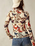 Butterfly Print V-Neck Button-Down Long Sleeve Blouse - product image 3
