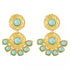 Artificial turquoise gold-plated dangle earrings — product image 5