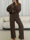 Striped Pajama Set - Dropped Shoulder Top & Pants - Twice The Charm Boutique