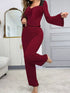 Lace Lounge Set - Flare Sleeve Top & Pants - Twice The Charm Boutique