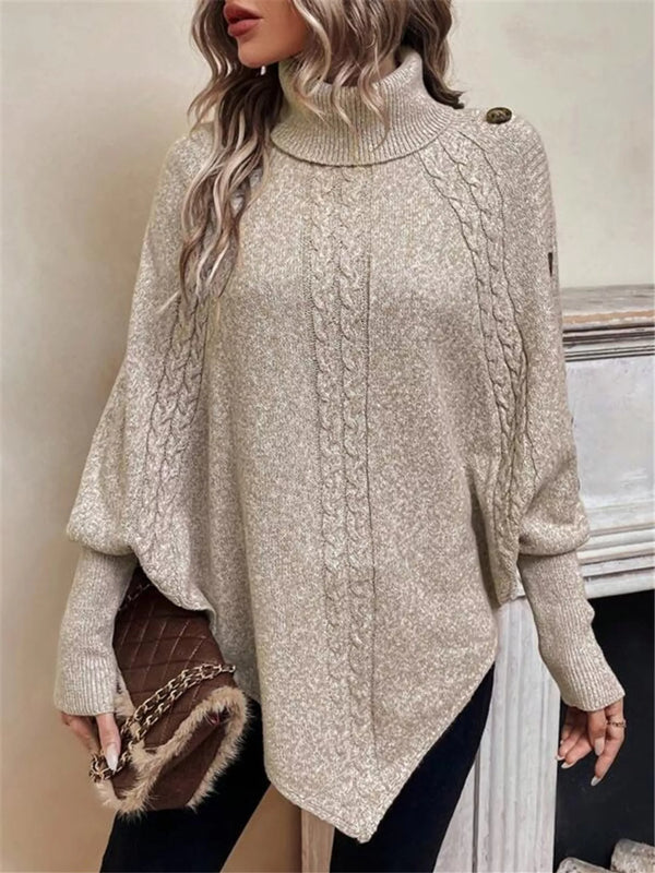 Cable Knit Turtleneck Cape Sweater - product image 1