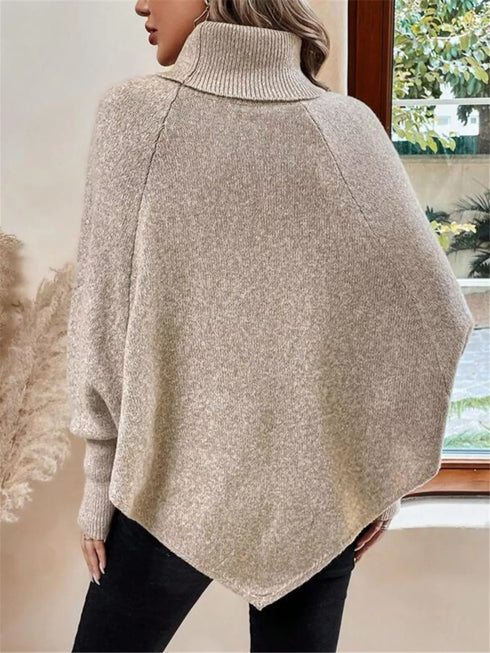 Cable Knit Turtleneck Cape Sweater - product image 3