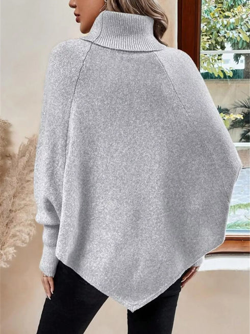 Cable Knit Turtleneck Cape Sweater - product image 17