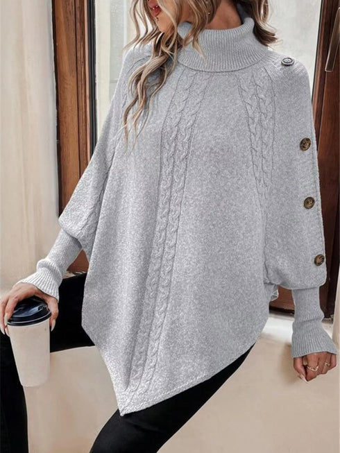 Cable Knit Turtleneck Cape Sweater - product image 18
