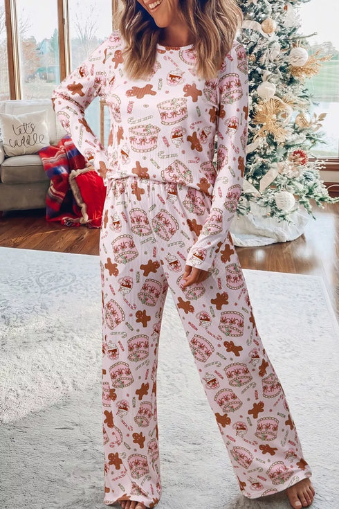 Christmas Pajama Set - Abstract Print & Long Sleeves - Twice The Charm Boutique