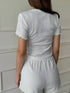 Ribbed Lounge Set - Lettuce Edge Top & Shorts - Twice The Charm Boutique