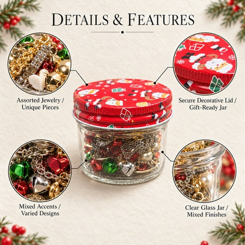 Christmas Mystery Jewelry Jar – Festive Mixed Pieces - Twice The Charm Boutique