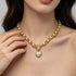 Chunky Pearl Heart Pendant Necklace