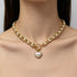 Chunky Pearl Heart Pendant Necklace