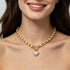 Chunky Pearl Heart Pendant Necklace