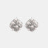 Shell Pearl Stud Earrings: Silver-tone stud earring pair on white background