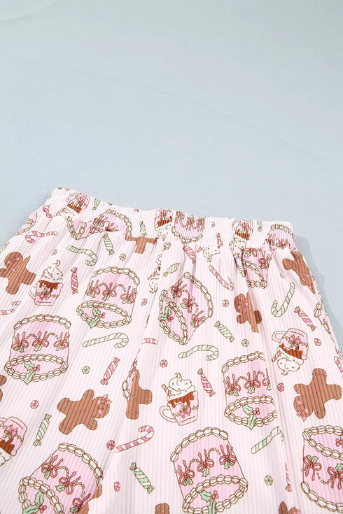 Christmas Pajama Set - Abstract Print & Long Sleeves - Twice The Charm Boutique