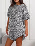 Leopard Pajama Set - T-Shirt & Ruffle Hem Shorts - Twice The Charm Boutique