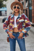 Women's printed collared button front jacket