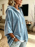 Women's Velvet Drawstring Hoodie - Pocketed Pullover - Twice The Charm Boutique