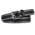 Black belt with two rows of silver-tone studs
