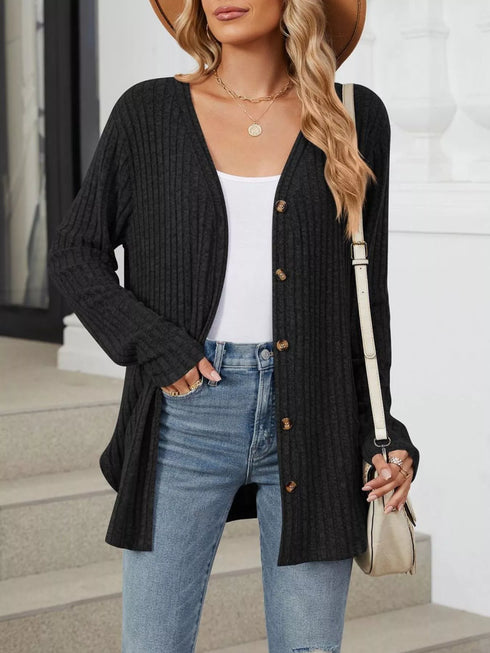 Lightweight ribbed button-up cardigan — product image 15