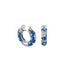 Daphne M Flowers by Orly enamel flower huggie earrings with silver-tone detailing, paired front and side view