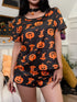 Halloween Pajama Set - Short Sleeve Top & Drawstring Shorts - Twice The Charm Boutique