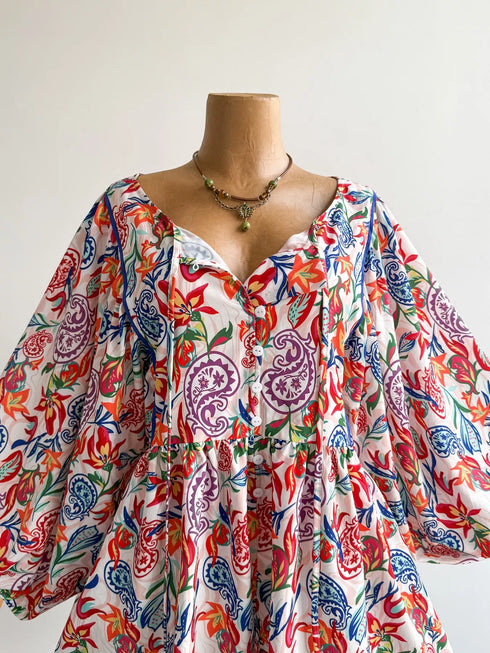 Plus Size Floral Romper with Tied & Ruched Details - Twice The Charm Boutique