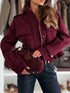Women's drawstring button front jacket with pockets