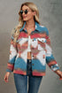 Women's printed collared button front jacket