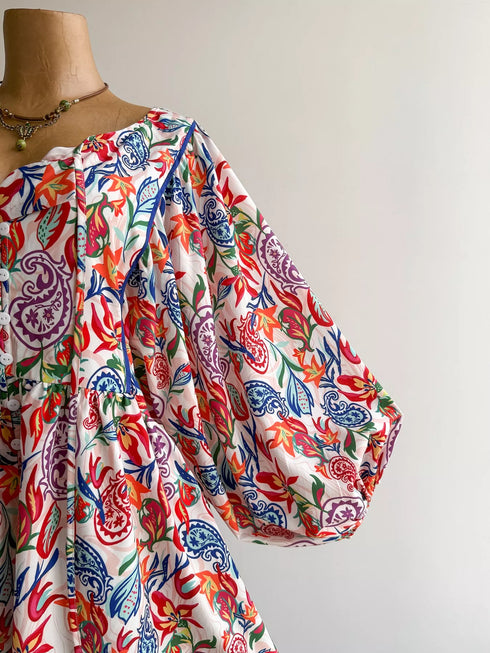 Plus Size Floral Romper with Tied & Ruched Details - Twice The Charm Boutique
