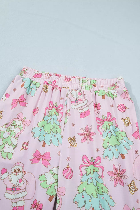 Christmas Pajama Set - Button Front & Ruffle Detail - Twice The Charm Boutique