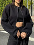 Women's Cropped Zip Up Jacket - Lined & Pocketed - Twice The Charm Boutique