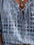 Women's Tie-Neck Ruffle Blouse - 3/4 Sleeve S-3XL - Twice The Charm Boutique