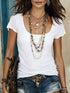 Faux Layered Scoop Neck Short Sleeve Top - product image 5