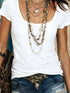 Faux Layered Scoop Neck Short Sleeve Top - product image 6