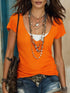 Faux Layered Scoop Neck Short Sleeve Top - product image 10