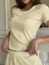 Ribbed Lounge Set - Lettuce Edge Top & Shorts - Twice The Charm Boutique